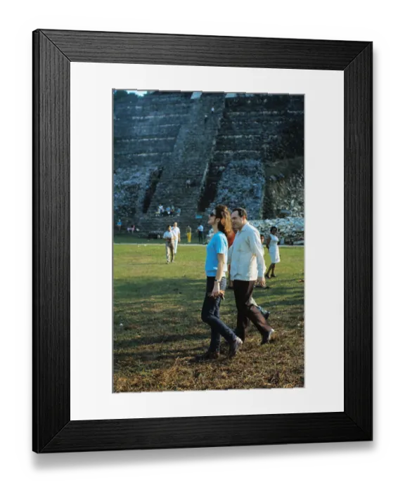 Framed Print : Jacqueline Kennedy Walking on Sightseeing Trip