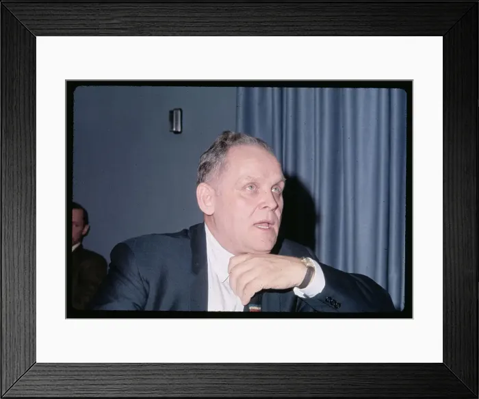 Framed Print : Portrait of Gus Hall of USA Communist Party Framed Print : Portrait of Gus Hall of USA Communist Party