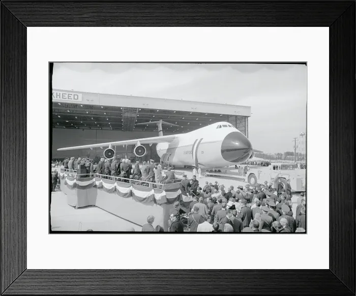 Framed Print : Dignitaries Watching Lockheed C-5 Galaxy Aircraft Exit Hangar Framed Print : Dignitaries Watching Lockheed C-5 Galaxy Aircraft Exit Hangar