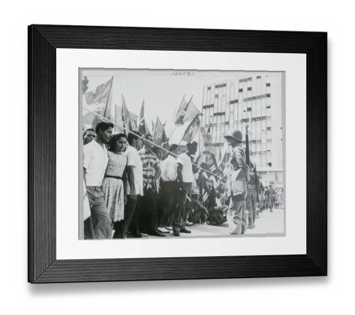 Framed Print : Rope Holding Back Demonstrators Framed Print : Rope Holding Back Demonstrators