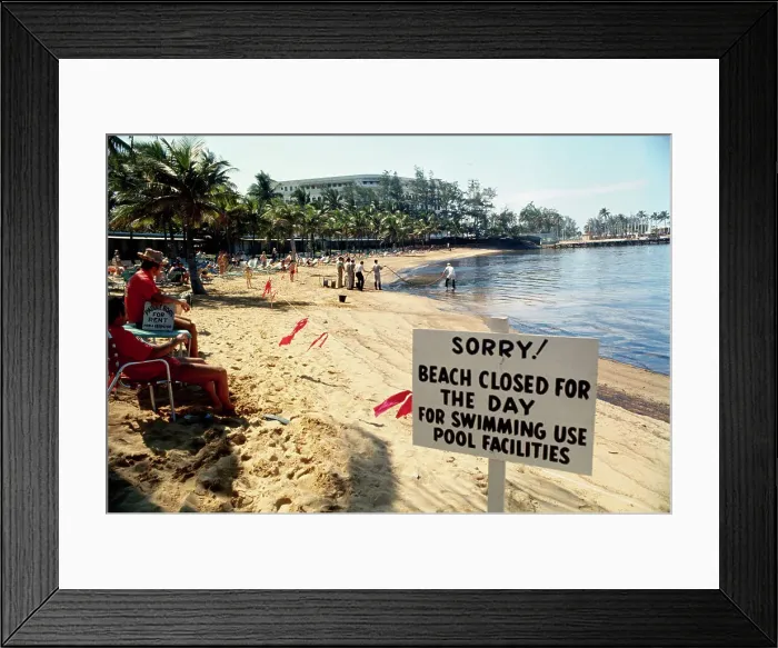 Framed Print : Beach Closed Due to Oil Spill Framed Print : Beach Closed Due to Oil Spill