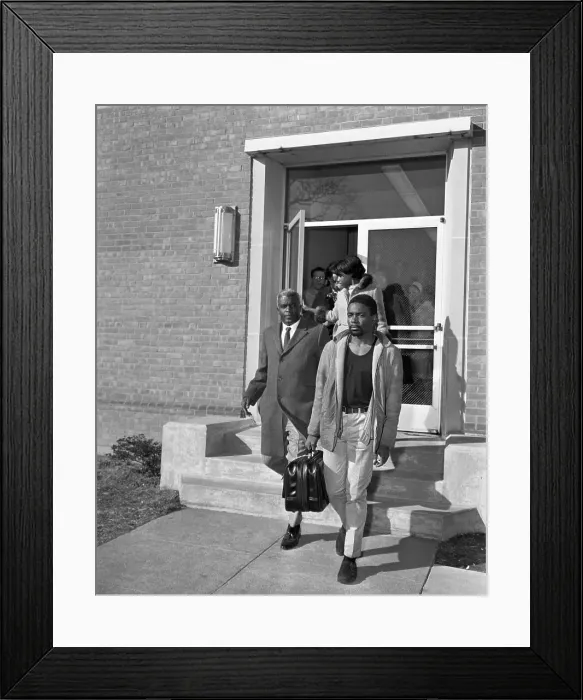 Framed Print : Jackie Robinson and Family Leaving Courthouse Framed Print : Jackie Robinson and Family Leaving Courthouse