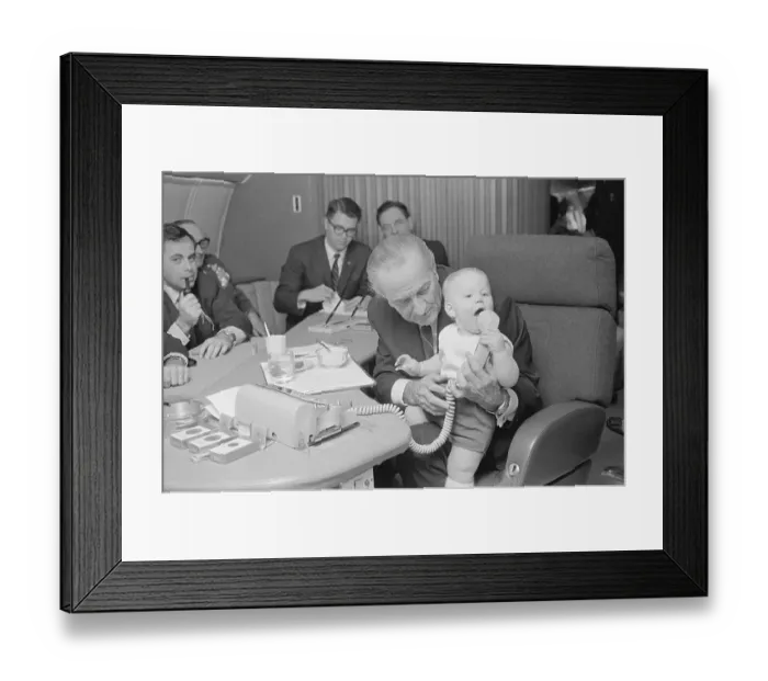 Framed Print : President Johnson Holding His Grandson Framed Print : President Johnson Holding His Grandson