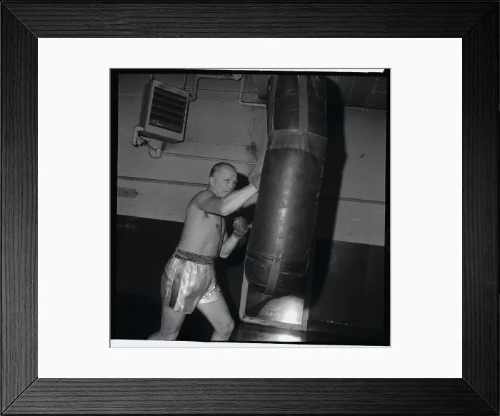 Framed Print : Tony Zale Hitting Punching Bag Framed Print : Tony Zale Hitting Punching Bag