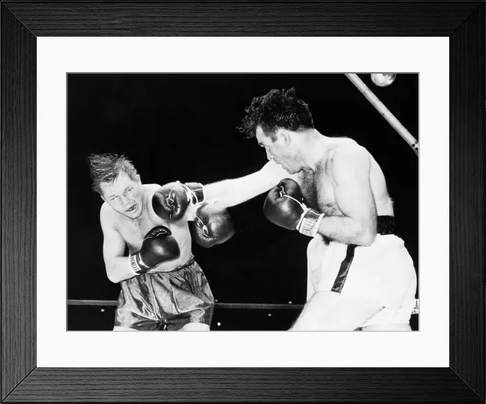 Framed Print : Marcel Cerdan Punching Tony Zale