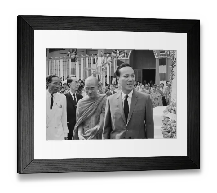 Framed Print : Nguyen Van Thieu with a Monk Framed Print : Nguyen Van Thieu with a Monk