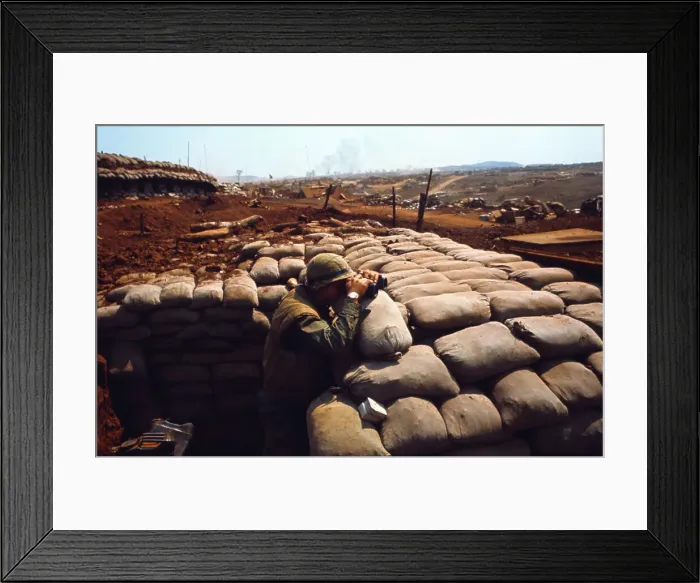 Framed Print : U.S. Marine in Bunker in South Vietnam Framed Print : U.S. Marine in Bunker in South Vietnam