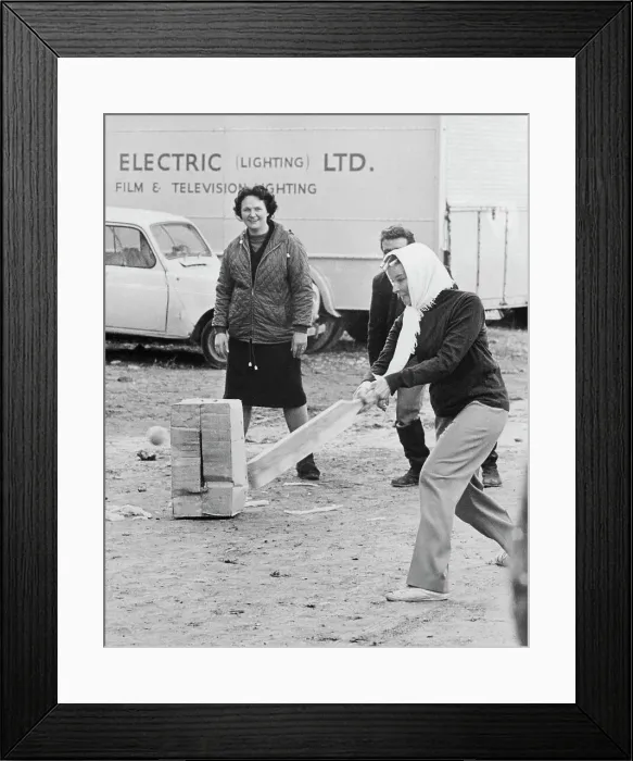 Framed Print : Katharine Hepburn Playing Cricket on Lot Framed Print : Katharine Hepburn Playing Cricket on Lot