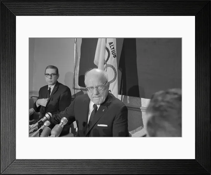 Framed Print : Avery Brundage Speaking at News Conference Framed Print : Avery Brundage Speaking at News Conference
