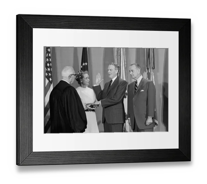 Framed Print : Earl Warren Swearing In Clark Clifford Framed Print : Earl Warren Swearing In Clark Clifford