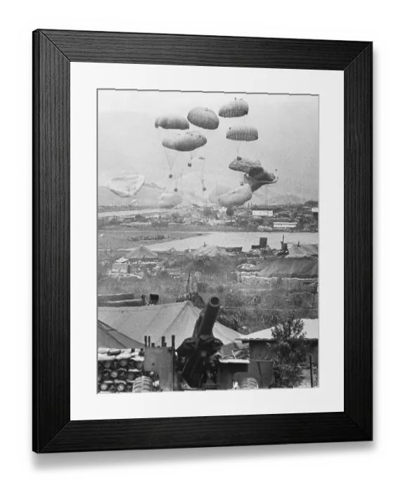Framed Print : Supplies Being Dropped into Khe Sanh Framed Print : Supplies Being Dropped into Khe Sanh