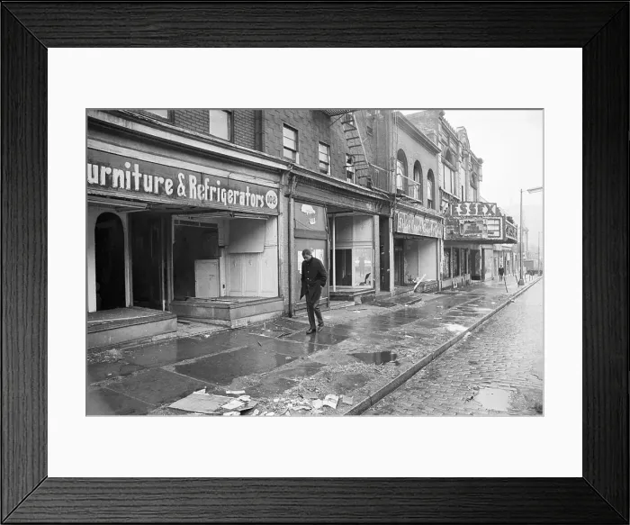 Framed Print : Young Man Walking Along Street in Newark Framed Print : Young Man Walking Along Street in Newark
