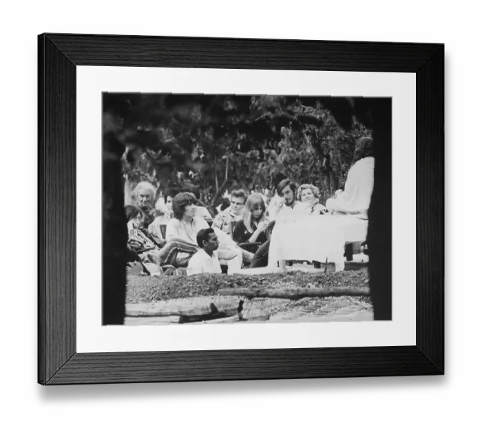 Framed Print : The Beatles Attending Meditation Session in New Delhi Framed Print : The Beatles Attending Meditation Session in New Delhi