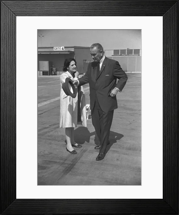 Framed Print : President Johnson and Helen Thomas Having a Conversation Framed Print : President Johnson and Helen Thomas Having a Conversation
