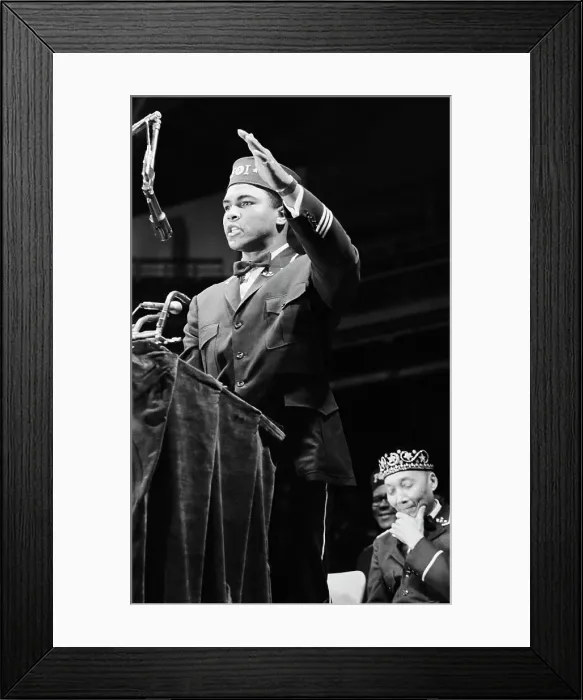 Framed Print : Muhammed Ali Giving Speech Framed Print : Muhammed Ali Giving Speech