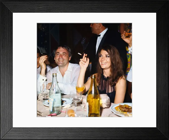 Framed Print : Natalie Wood and Friends Smoking at Dinner Table Framed Print : Natalie Wood and Friends Smoking at Dinner Table