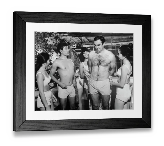 Framed Print : Publicity Photograph of Sean Connery and Tetsuro Tamba Framed Print : Publicity Photograph of Sean Connery and Tetsuro Tamba
