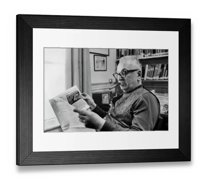 Framed Print : Harry Golden Reading His Newspaper Framed Print : Harry Golden Reading His Newspaper
