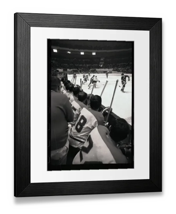 Framed Print : Hockey Players on the Bench Framed Print : Hockey Players on the Bench