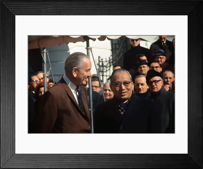 Framed Print : Portrait of Lyndon B. Johnson and U.Thant Framed Print : Portrait of Lyndon B. Johnson and U.Thant