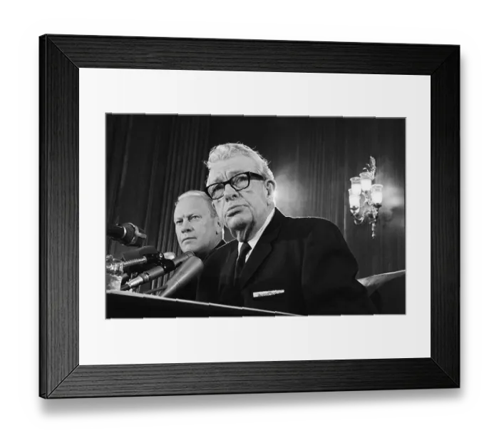 Framed Print : Gerald Ford and Everett Dirksen Speaking for the Press