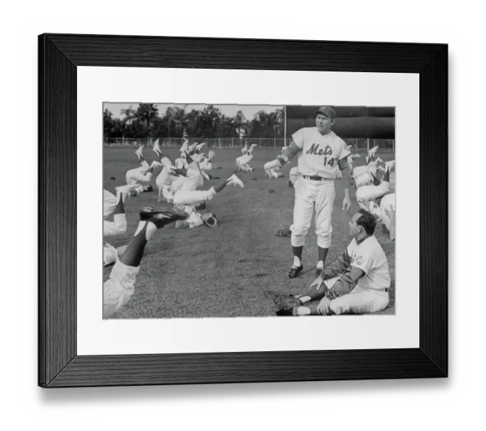 Framed Print : Gil Hodges Watching NY Mets in Training Framed Print : Gil Hodges Watching NY Mets in Training