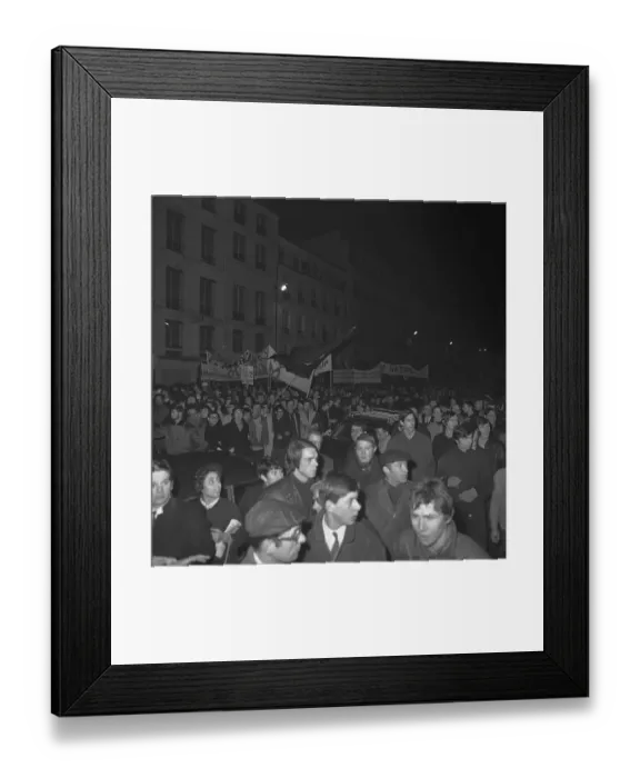 Framed Print : Crowd Gathered in Streets of Paris Framed Print : Crowd Gathered in Streets of Paris