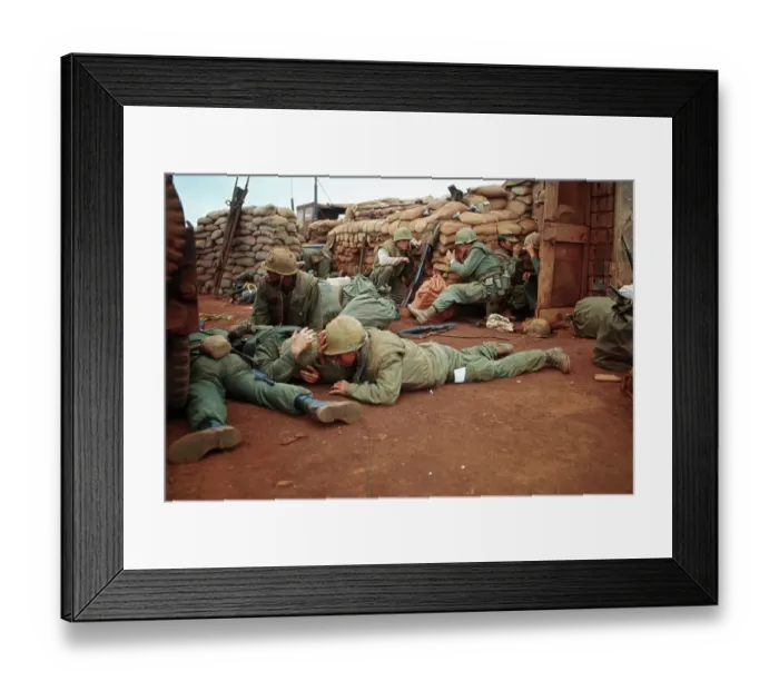 Framed Print : American Marines Take Cover During Vietnam War Framed Print : American Marines Take Cover During Vietnam War