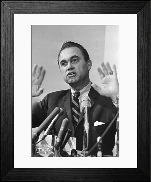 Framed Print : George Wallace with Both Hands Raised While Speaking Framed Print : George Wallace with Both Hands Raised While Speaking