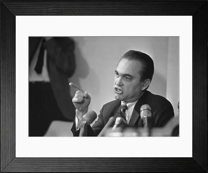 Framed Print : George Wallace Sitting at Microphones Framed Print : George Wallace Sitting at Microphones