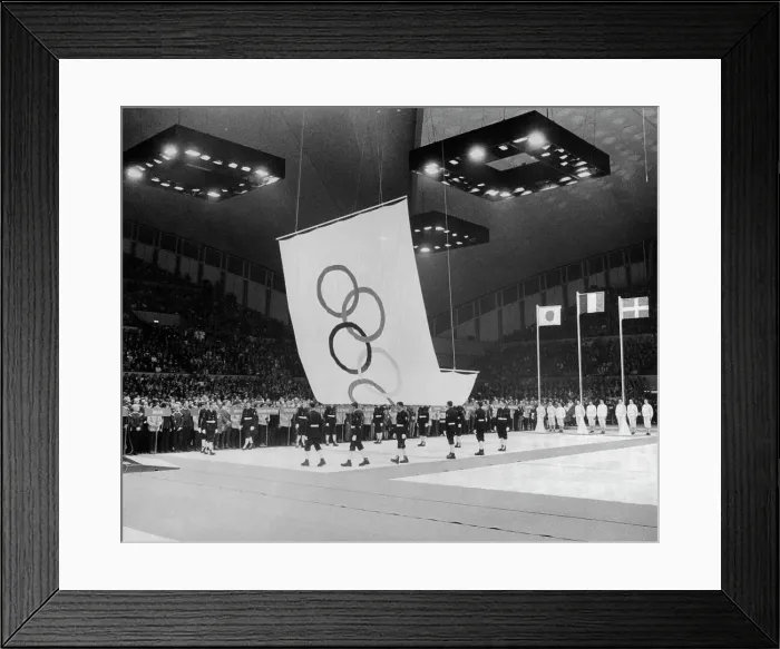 Framed Print : Olympic Flags in Closing Ceremonies