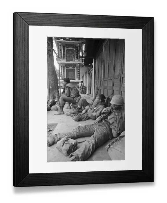 Framed Print : U.S. Marines Taking a Break in Vietnamese City Framed Print : U.S. Marines Taking a Break in Vietnamese City