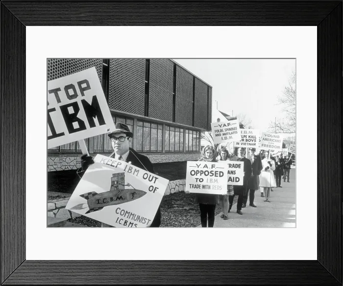 Framed Print : Students Protesting at IBM Offices
