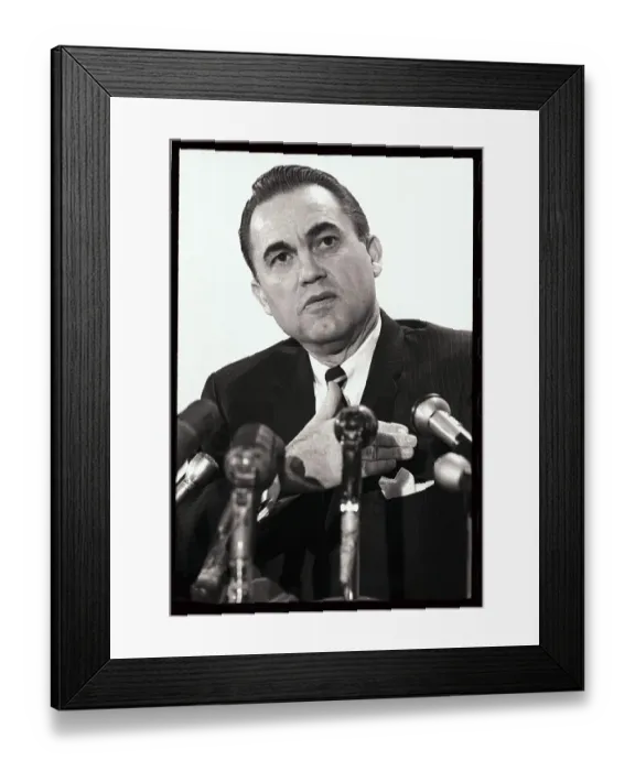Framed Print : George C. Wallace Pausing at Microphones Framed Print : George C. Wallace Pausing at Microphones