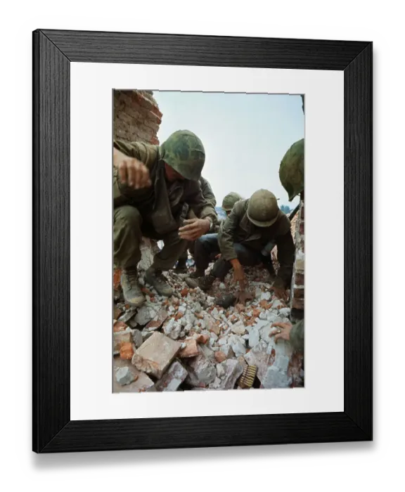 Framed Print : U.S. Marines Digging Through Rubble to Reach Trapped Soldier Framed Print : U.S. Marines Digging Through Rubble to Reach Trapped Soldier