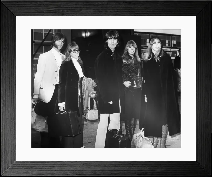 Framed Print : John Lennon, Cynthia Lennon, George Harrison, Judy Boyd, and Patti Boyd Harrison Framed Print : John Lennon, Cynthia Lennon, George Harrison, Judy Boyd, and Patti Boyd Harrison