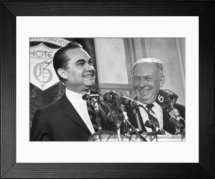 Framed Print : George Wallace and Marvin Griffin at Microphones Framed Print : George Wallace and Marvin Griffin at Microphones
