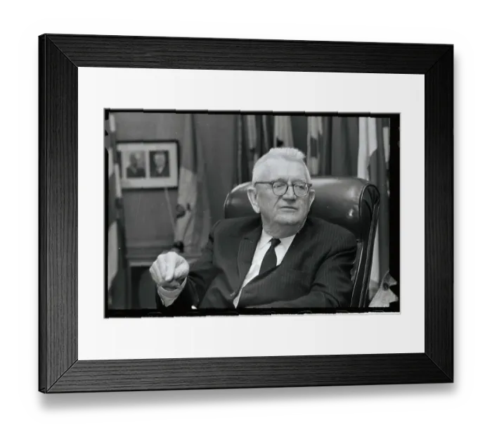 Framed Print : Lewis B. Hershey Sitting at Desk
