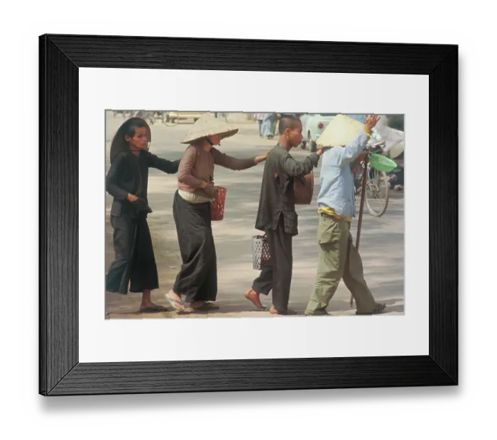 Framed Print : South Vietnamese Refugees Walking in Line Framed Print : South Vietnamese Refugees Walking in Line