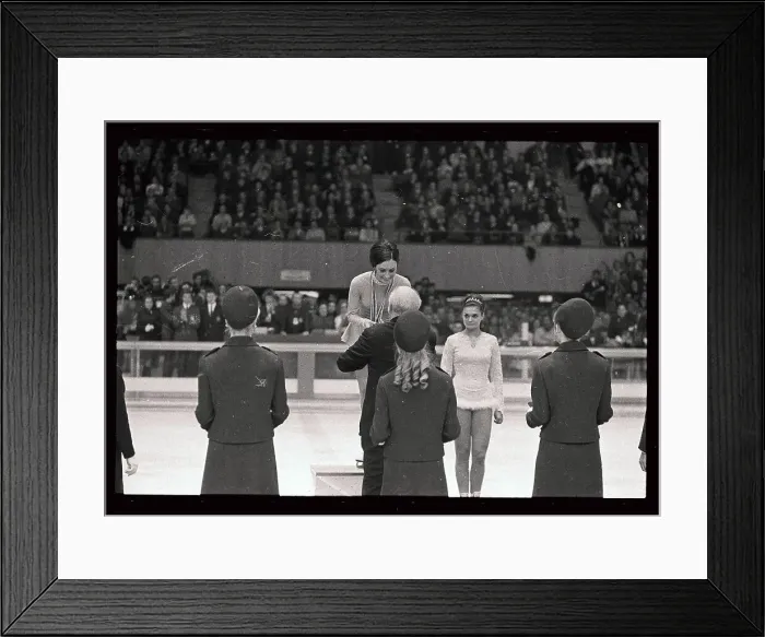 Framed Print : Young Ice Skaters Being Awarded Olympic Medals Framed Print : Young Ice Skaters Being Awarded Olympic Medals