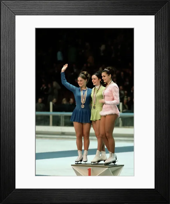 Framed Print : Olympic Medal Winners in Ladies Figure Skating