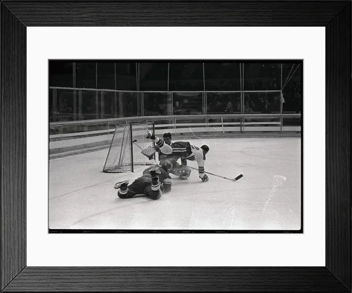 Framed Print : Hockey Players Tumbling over Each Other Framed Print : Hockey Players Tumbling over Each Other