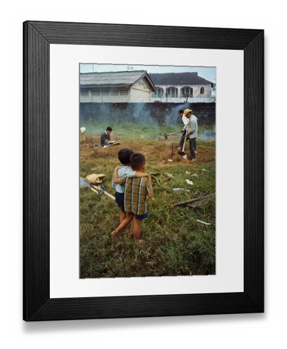 Framed Print : Vietnamese Refugee Men and Boys