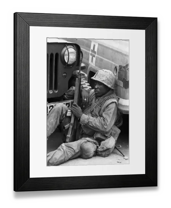 Framed Print : American Soldier Near Jeep Framed Print : American Soldier Near Jeep