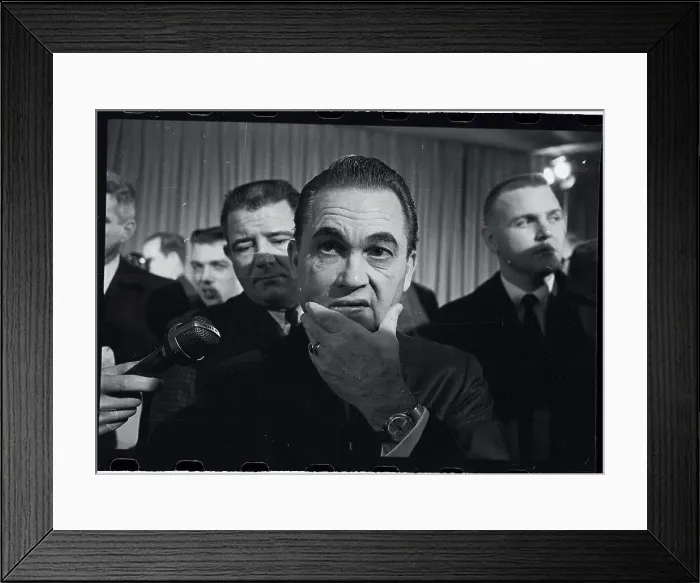 Framed Print : George Wallace Holding Chin in Thought Framed Print : George Wallace Holding Chin in Thought