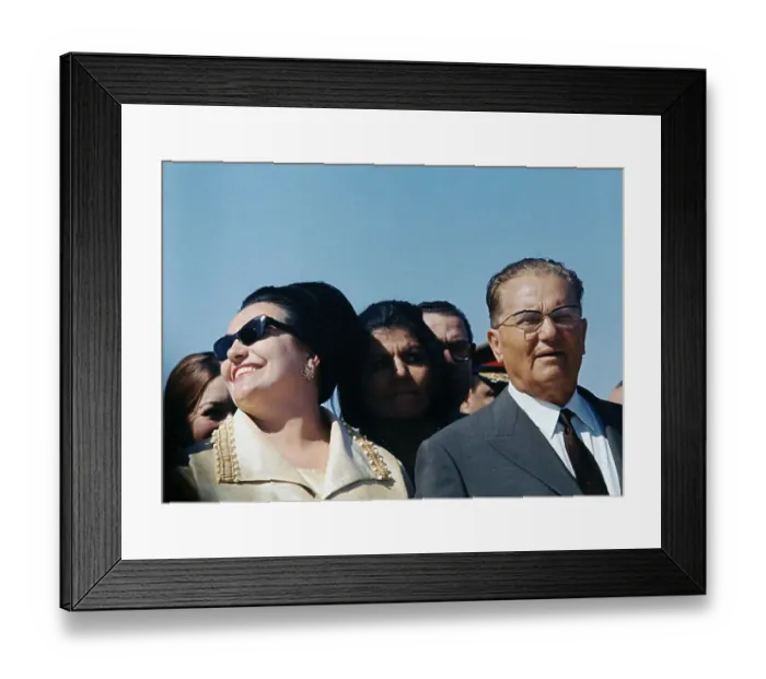 Framed Print : Josip Broz Tito with His Wife and Mrs Gamal Abdul Framed Print : Josip Broz Tito with His Wife and Mrs Gamal Abdul