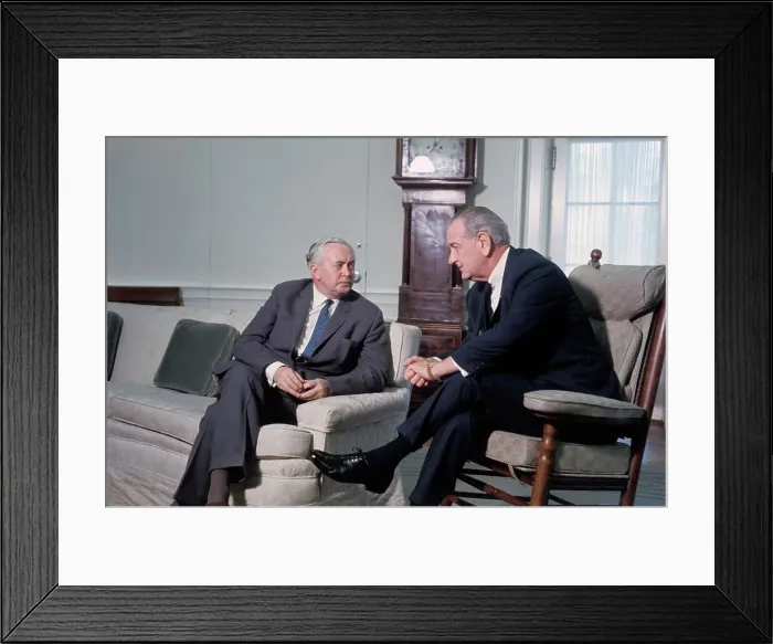Framed Print : Lyndon B. Johnson Conversing with British Prime Minister Framed Print : Lyndon B. Johnson Conversing with British Prime Minister