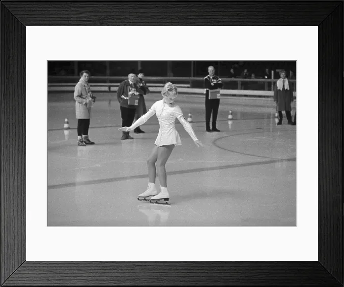 Framed Print : Janet Lynn Practicing on the Ice Framed Print : Janet Lynn Practicing on the Ice