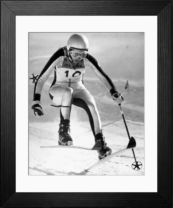 Framed Print : Suzanna Chaffee Skiing Down Hill, Action Framed Print : Suzanna Chaffee Skiing Down Hill, Action