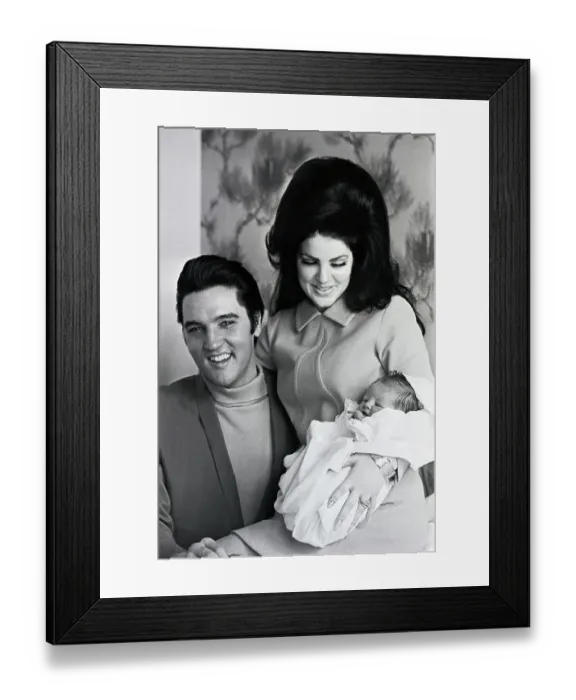 Framed Print : Elvis and Priscilla Presley with New Daughter Framed Print : Elvis and Priscilla Presley with New Daughter